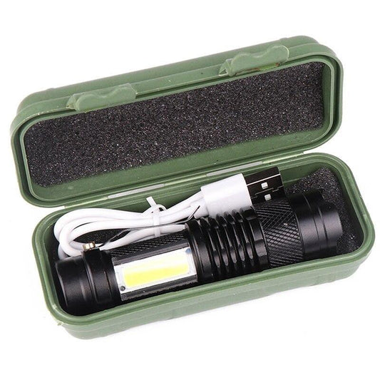 Built in battery XP-G Q5 Zoom Focus Mini led Flashlight Torch Lamp Lantern 2000 Lumen Adjustable Penlight Waterproof T6 light Focus IP65 Water-Resistant Portable for Indoor and Outdoor Camping Hiking