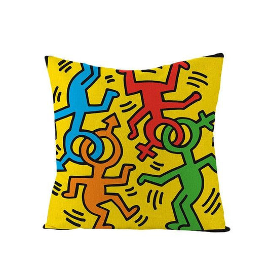 Colorful Abstract Cushion Cover Modern Art Throw Pillow Covers Cotton Linen Chair Back Cushion Cover Home Decorative Sofa Pillowcase Elegant Decorative Pillowcase 45x45CM