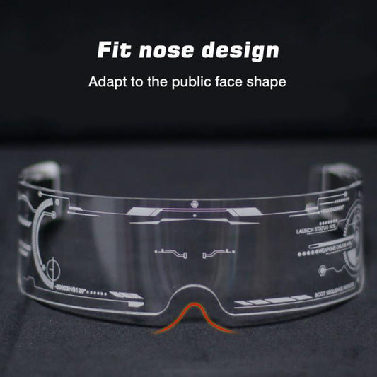 Colorful Luminous Popular Cycling Style Sunglasses For Men & Women New Futuristic Electronic Visor Glasses In Vintage Style Eyeglasses For Christmas Halloween Party