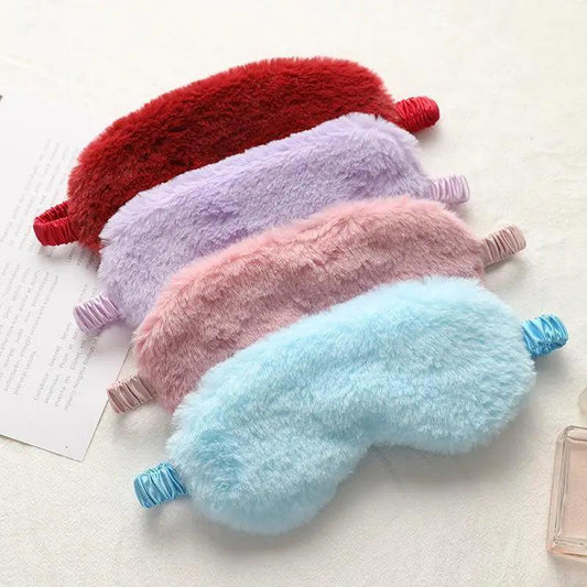 Comfortable Sleeping Mask Sleeping Blindfold Soft Plush Eye Masks Cute Plush Mask Eye Patch Excellent Gift For Travelers