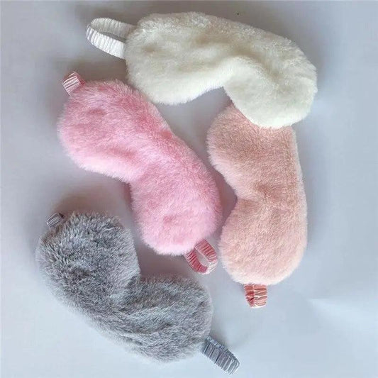 Comfortable Soft Plush Sleep Eye Mask Sleeping Masks Night Eyeshade Women Traveling Eye Patch Cute Design Cozy Fluffy Eye Mask