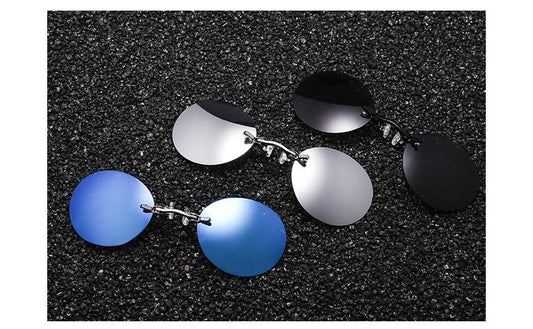 Convenient And Lightweight Sun Protection Sunglasses New Clip On Nose Glasses New Round Rimless Matrix Shape Sunglasses For Men & Women Mini Frameless Vintage Sunglasses For men