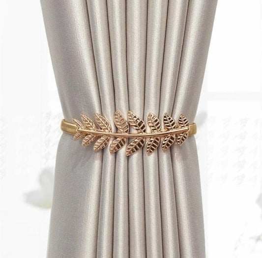 Curtain Tieback High Quality Elastic Holder Hook Buckle Clip Pretty And Fashion Polyester Decorative Home Accessories Leaves Curtain Holder Holdback For Window Drapery Convenient Office Home Decoration Buckle Holdbacks Curtain Straps