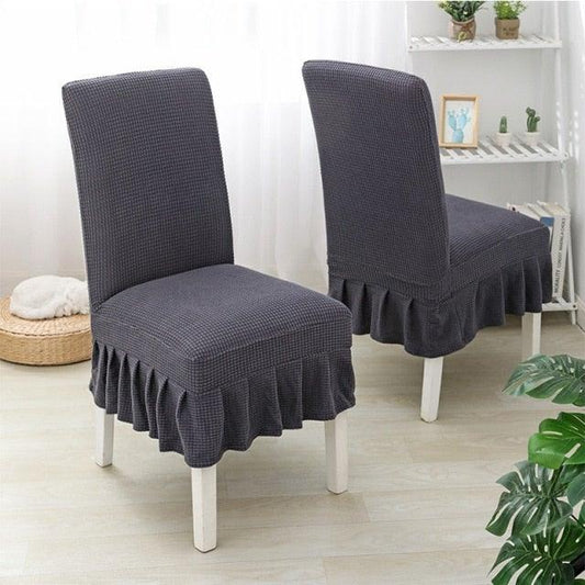 Dining Room Hotel Ceremony Banquet Wedding Party Solid Color Spandex Skirt Chair Cover for Dining Room Kitchen Banquet Chair Slipcover Stretch Elastic Wedding Chair Decoration