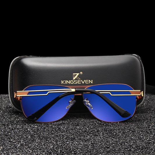 Luxury NEW Model Business Men Square Polarized Sunglasses Male Eyewear Aviation Alloy Frame With UV400 Protection and High Quality Metal Frame
