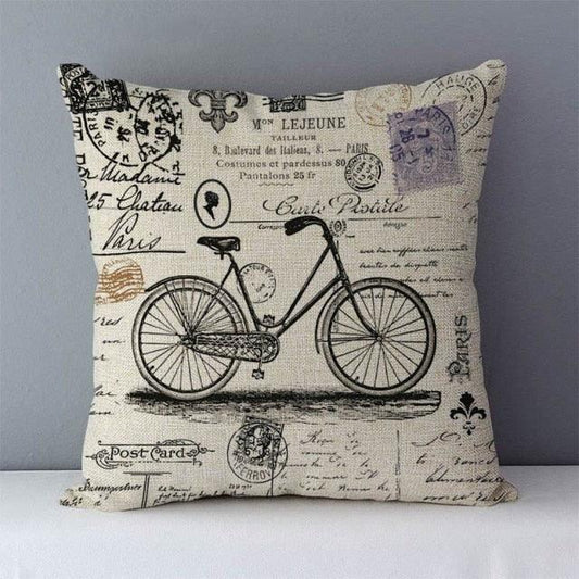 Elegant Retro Couch Cushion Home Decorative Pillows London Paris Scenic Printed Cotton Linen Square Decorative Retro London Throw Pillow Case Vintage Cushion Cover Pillowcase