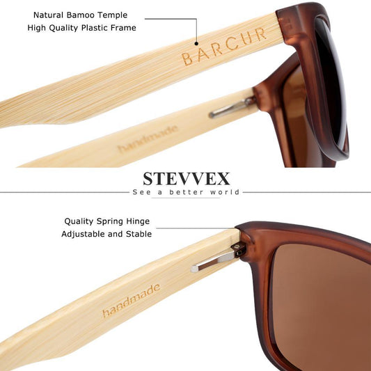 Polarized Bamboo Elegant Wood Sunglasses for Men and Women in Famous Retro Classic Style Design With UV400 Protection