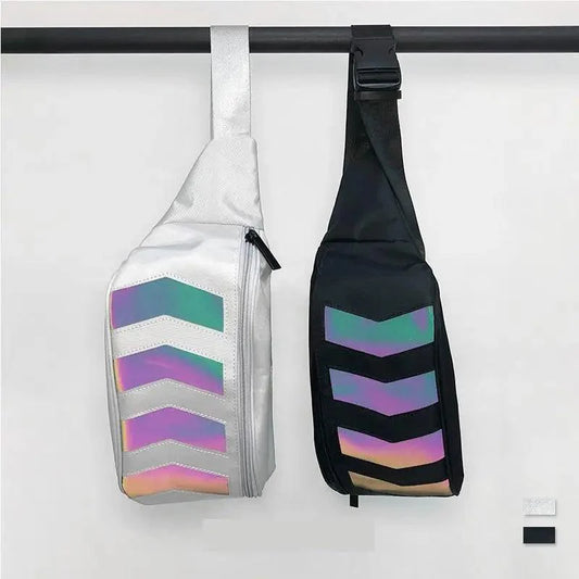 Fashionable Flash Reflective Chest Bag Iridescent Belt Bum Bag For Travel Festival Sports Unisex Waist Bags