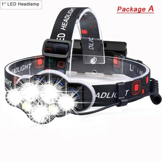 High Lumen Ultra Bright Powerful Rechargeable LED Headlamp USB Head Lamp 7 LED Headlight Head Flashlight Waterproof Flashlight Head Torch For Outdoor Camping Cycling Running Fishing