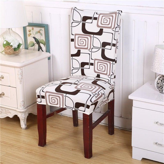 Housmife Printed Stretch Chair Cover Big Elastic Seat Chair Covers Slipcovers Restaurant Banquet Home Dining Party Decoration Stretch Spandex Removable Washable Anti-dust Seat Slipcover Protector for Hotel Office Ceremony Banquet