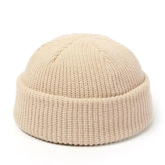 Knitted Hats For Women Men Beanie Hat Winter Stylish Baggy Melon Cap Fisherman Beanies Hats For Men For Winter Unisex Solid Color Knitted Beanie Hat Warm Brimless Cuff Sailor Cap