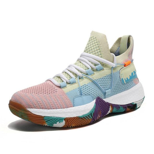 Men Breathable Basketball Shoes Shockproof High Top Sneakers Cushioning Sport Shoes Outdoor Training Ankle Boots Lightning Professional Anti Slip Sports Shoes For Running Walking Sport