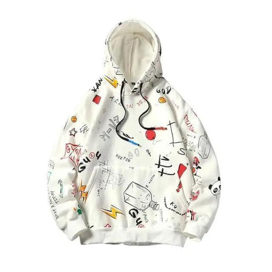 Mens Casual Hoodie Sweatshirt Vintage Yellow Painted Style Hip Hop Creativity Streetwear Men Hooded Sweatshirt Streetwear Loose Hoodies Letter Printing Hoody