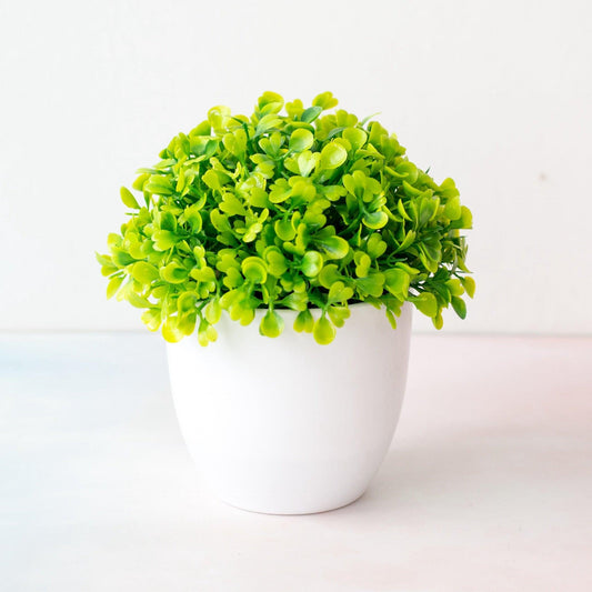 Mini Cute Artificial Bonsai Potted Plastic 15x16cm Friend's Gift Fake Decor with Plastic Pots Fake Flowers Arrangements for Home Decoration
