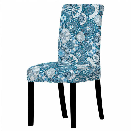 Modern Colorful Indian Style Chair Cover for Dining Chairs Room Mandala Print Cushion Cover High Back for Living Room Home Decoration Stretch Removable Washable Dining Room Chair Protector Slipcovers