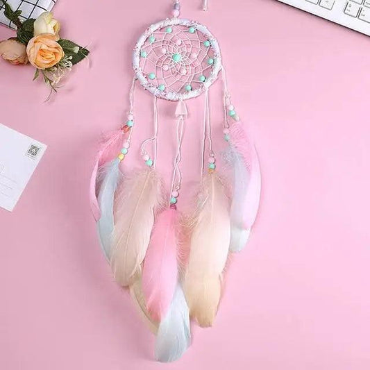 New Luxury Original Silver Gray Dream Catcher 2 Ring Feather Hanging Art Gifts To Bestie Friends Creative Valentine's Day Gifts