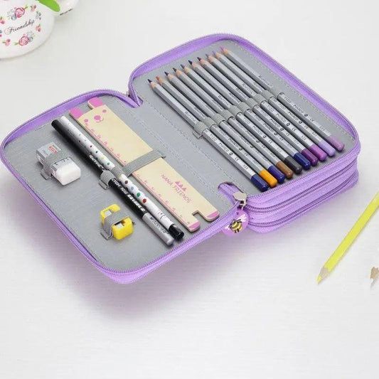 Large Multifunction Pencil Case With Compartments Capacity Pencil Case Colored Pencil Pouch Bag Portable Pencil Holder Stationery Organizer