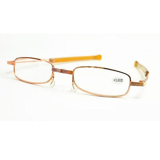 New Ultra-Thin Folding Reading Glasses For Men's And Women's New Stylish Mini Metal Frame Reading Mirror with Glasses Box Lightweight and Sturdy Metal Sunglasses