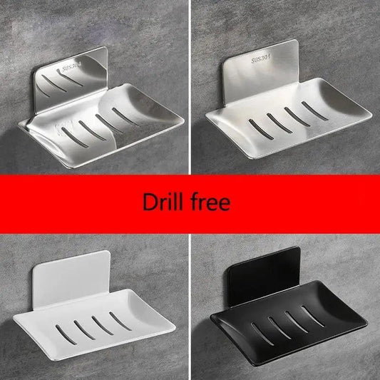 No Drilling Soap Dish Holder Wall Mounted Soap Sponge Holder For Kitchen Soap Holder Bathroom Soap Holder Soap Dish Bath Soap Dish for Shower Stainless Steel Wall Mounted Bar Soap Holder For Bathroom Kitchen