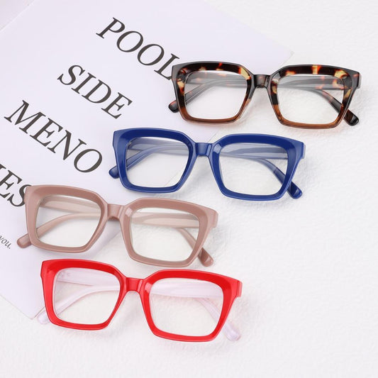 Oversized Square Reading Glasses For Men Women Portable Large Frame High Definition Computer Gaming Eyeglasses Eye Protection Eyewear Diopter 0~+ 3.00