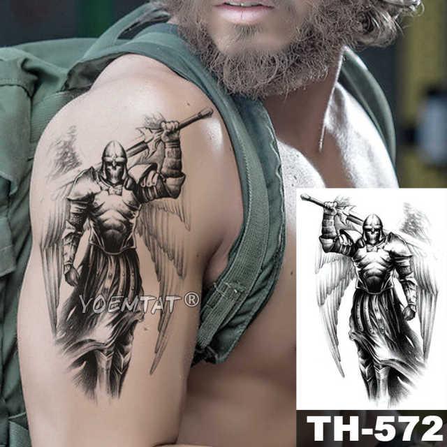 Realistic Temporary Lion Wolf Sticker Tattoo Waterproof Elegant Body Arm Warrior Tattoo For Mens