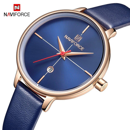 Women's Luxury Watch With Leather Belts Shiny Steel Case Scratch Resistant Glass Unique Design Perfect Gift