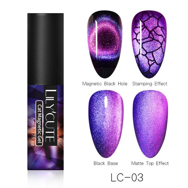 Modern Styllish Elegant 9D Cat Magnetic Nail Gel Polish UV LED Permanent Elegant Colorful Charming Effect For Womens