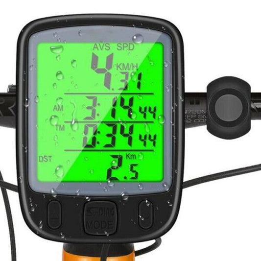 LCD Digital Bicycle Computer Waterproof Cycle Bike Stopwatch Wire Odometer Speedometer Automatic Wake-Up Cycling Computer LCD Backlight Displays Cycling Accessories Accurate Speed Tracking
