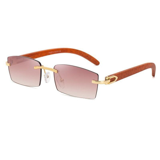 Rectangle Sunglasses for Men/Women Small Rimless Square Shade Eyewear Sunglasses For Men Super Clear Rimless Sunglasses Classic Driving Square Sunglasses
