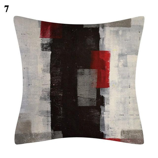 Red Abstract Cushion Cover Geometric Pillow Cases Sofa Decorative Modern Abstract Painting Pillow Case Beautiful Cushion Covers Fashion Pillowcase Pillow Cover