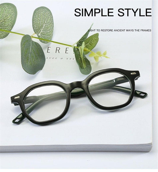 Retro Reading Eyeglasses Men Women HD Round Frame Reading Glasses Presbyopia Eyewear With Spring Hinge Vintage Round Frame Eyeglasses For Men Women Diopter +1 1.5 2 2.5 3 3.5