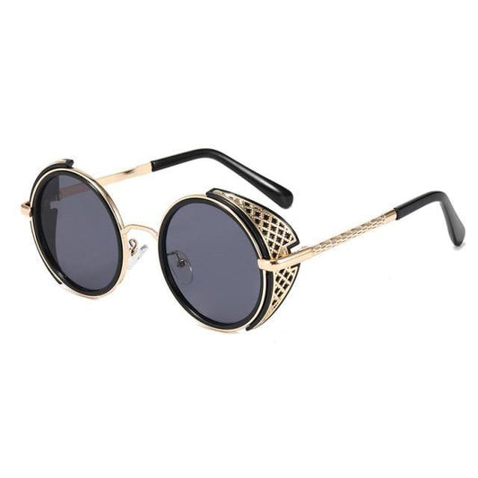 Round Sunglasses for Men Women Retro Design Colorful Sunglasses For Women Vintage Style Sunglasses In Punk Shades Metal Frame 100% UV Blocking Lens