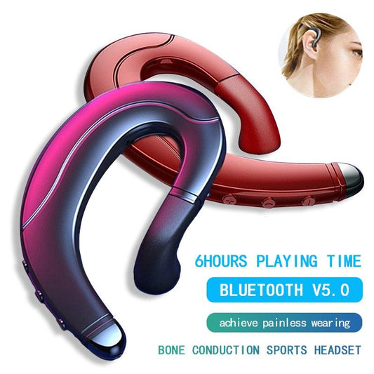 Running Sports Earphone BoneBluetooth Headphones True Wireless Earbuds with Charging Case IPX7 Waterproof Stereo Sound Earphones Built-in Mic in-Ear Headsets Deep Bass Conduction Ear Hook Bluetooth 5.0 HiFi Stereo Wireless Earphone Headset For Headsets