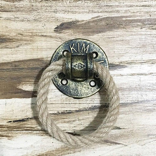 Simple Morden Flange Door Handle Knocker With Rope Loft Industry Style Gate Unfold Install For Interior Door Knob Door Handle Knocker With Rope Loft Industry Style Gate Unfold Install For Interior Door Knob Door Accessories Home Decor