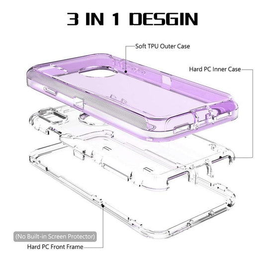 Simple Transparent White iPhone 11 12 13 Pro Max Phone Case MINI XR XS X XSMAX SE 6 7 8 Plus Transparent Shockproof Armor Glossy Case Phone Cover Heavy Duty Protective Dual Layer Shockproof Case with Hard Bumper Soft Back