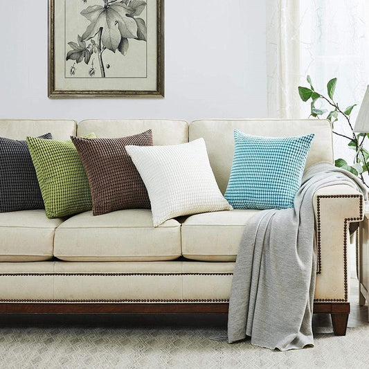 Soft Polyester Cushion Cover Corn Striped Pillow Cozy Throw Pillow Covers Cases for Couch Bed Sofa Ultra Soft Striped Cover Nordic Home Decor Throw Pillow Case Car Living Room Autumn Decoration