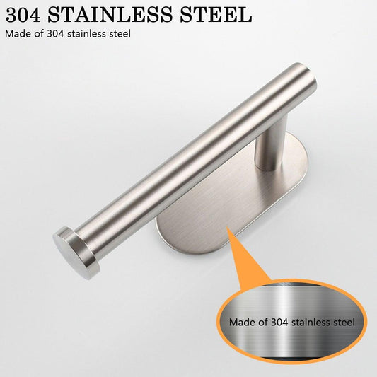Stainless Steel Nail-free Wall Mounted Toilet Paper Holder Kitchen Tissue Paper Holder Toilet Roll Dispenser For Bathroom Toilet Paper Holder Toilet Paper roll Holder Self Adhesive+Super Glue Stainless Steel No Drilling For Bathroom Bedroom Kitchen