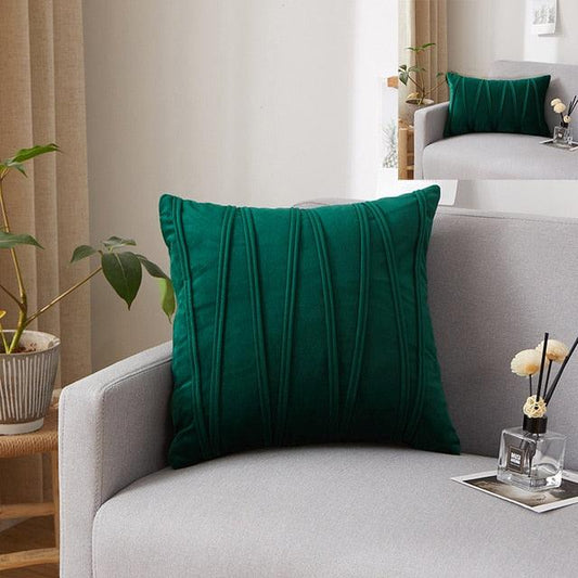 Striped Pillow Covers Solid Color Cushion Case Decorate Colorful Throw Pillow Cases Velvet Gray Couch Pillow Covers Decorative Home Party Soft Square Pillowcase