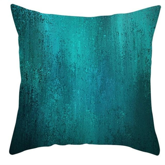 Trend Color Teal Blue Cushion Cover Polyester Geometric Teal Decorative Throw Pillows Covers For Couch Living Room Bedroom Pillow Cover Decorative Pillows Home Decoration Throw Pillowcase 45x45CM