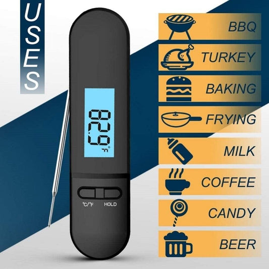 Unique Food Kitchen Digital Meat Thermometer BBQ Instant Read Food Thermometer Waterproof With Backlight And Magnet For Kitchen Cooking Grilling BBQ Backing Liquids Oil Waterproof Kitchen Thermometer For Cooking Tools