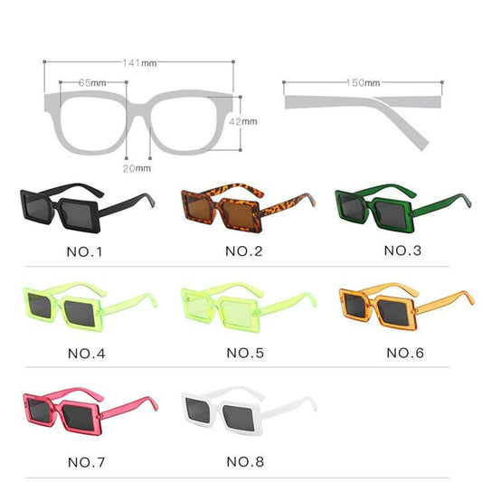 Vintage Brown Small Stylish Sunglasses Popular Colorful Retro Design Sunglasses For Women Luxury Eyewear Cool Style For Women Rectangle Frame Sun Glasses