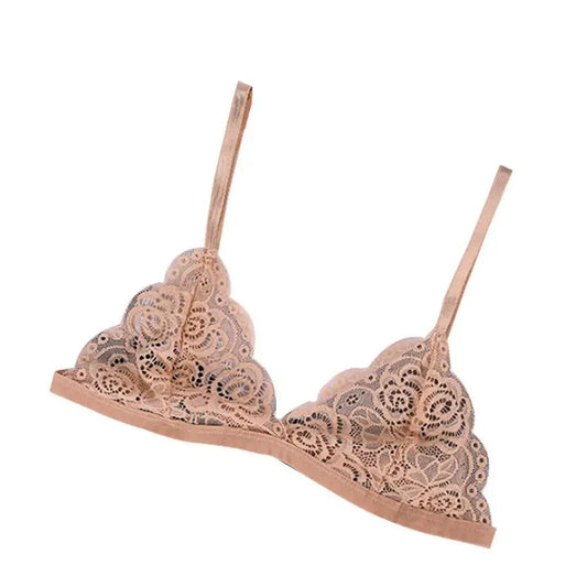 Vintage Style Women's Thin Bra Without Chest Pad Fashionable Sexy Lace Bra Back Buckle Tube Top Women's Underwear Summer Clothes