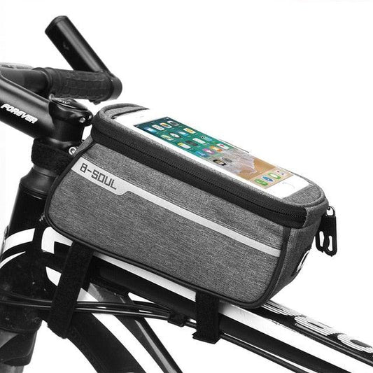 Waterproof Bicycle Bag Nylon Bike Cycling Cell Mobile Phone Bag Case Bicycle Front Tube Bags Accessories Bike Phone Front Frame Bag Bicycle Bag Waterproof Bike Phone Mount Bag Bike Phone Case Holder Accessories Cycling Pouch Compatible With Phone