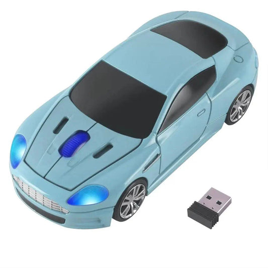 Wireless Mouse Blue Car Shaped Design 1600DPI Mouse USB Optical Ergonomic 3D Sports Car Mice For Laptop