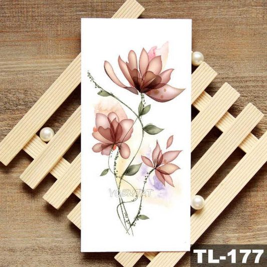 Womans Rose Flower Waterproof Temporary Tattoo Sticker For Arm Body Gorgeous Girls Tattoos