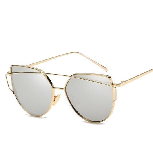 Women Fashion Cat Eye Sunglasses For Women Luxury Design Mirror Lens Vintage Summer Sun Glasses Rose Gold MetalCat Eye Sunglasses for Women Fashion Designer Style