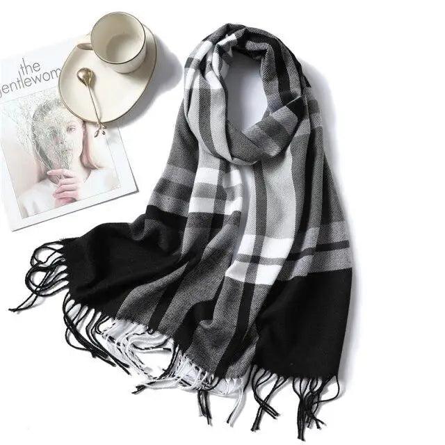 Women Winter Warm Scarf Shawl Fashion Plain Soft Long Scarves For Women Casual Wear Travel Friendly Scarfs Warm Winter Scarf Double Sided Thick Shawl Women Students Scarf