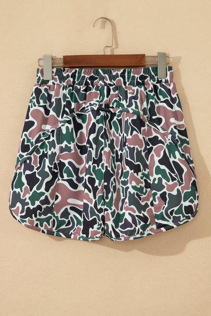 Camo High Waist Lined Athletic Shorts