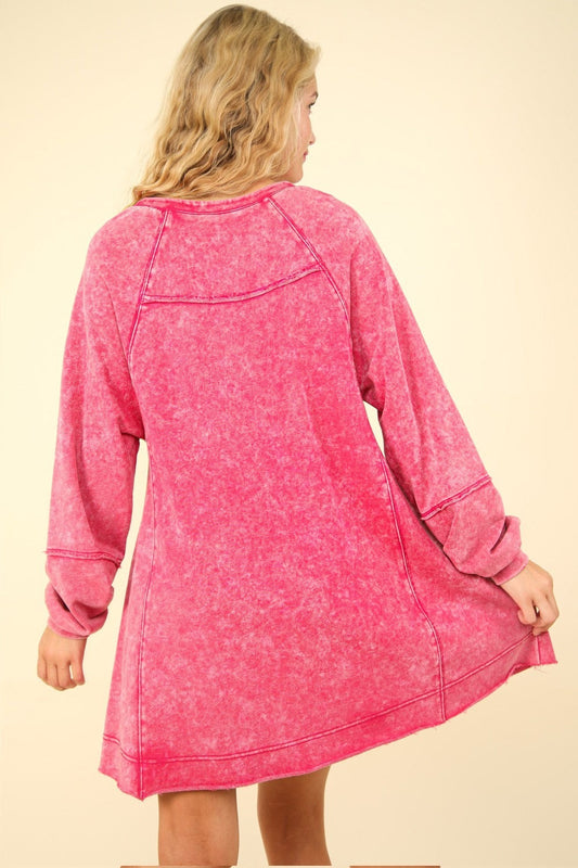 Mineral Washed Oversized A-Line Mini Dress – Vintage Mini Dress, Relaxed Fit Dress, Casual Chic Dress, A-Line Dress, Oversized Dress, Comfortable Fashion