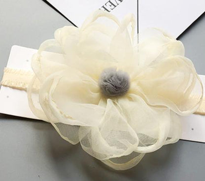 Luxury Modern Pearl Handmade Baby Girls Bowknot Crown Headband Lace Elastic Hair Band Bow For Girls Baby